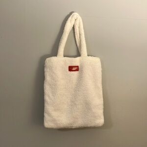 White Fuzzy Tote Bag